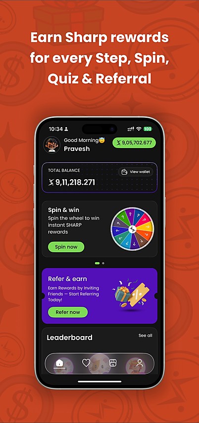 Sharp Rewards — rewards wallet screen